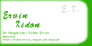 ervin kidon business card